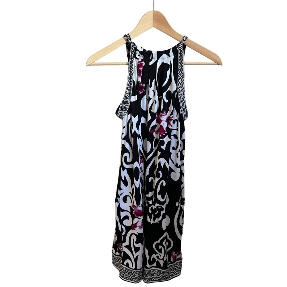 WHITE House Black Market Bold Print Halter Stretch Dress XS